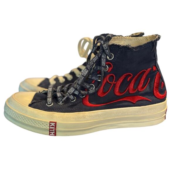 2018 Kith X Coca Cola X Converse Chuck Taylor All Star Hi Navy, W9, M 7.5 - Picture 1 of 7